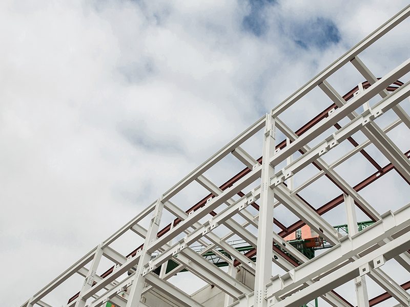 Low angle view of scafolding on building at construction site